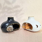 Ceramic Incense Holder Set-Handcrafted Palo Santo&Sage Cone Burner with Holes, Smudge Bowl for Meditation&Yoga-Palo Santo Holder-Home Decor for Relaxation, White