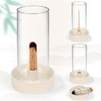 Versatile Incense Burner Holder - Ideal for Incense Sticks, Palo Santo, Sage & More! Elegant Design with Removable Glass Cover to Prevent Ash Fallout
