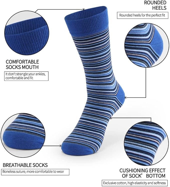 DRASEX Men's Dress Socks Funky Colorful Pattern Cotton Novelty Casual Crew Socks