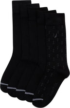 Nautica Mens Dress Socks - 5 Pack Breathable Comfort Stretch Crew-Length Work Socks for Men for Business Formal Wear (6-12.5)
