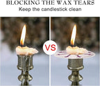 200 pcs Church Candles with Drip Protectors for Devotional Candlelight Vigil Service, Unscented White 5" H X 1/2" D, No Smoke, Shabbat, Praye