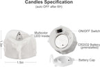 Color Changing Tealight Candles (White Base), 6H Timer (No Remote), Battery Operated Flameless LED Tea Lights, Pack of 12