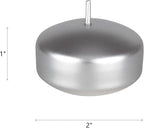 Mega Candles 12 pcs Unscented Silver Floating Candles, Hand Poured Wax Candle 2 Inch Diameter, Home Décor, Wedding Receptions, Centerpieces, Occasions, Events, Festivities, Meditations, Spas