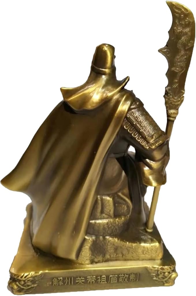 Guan Yu Sitting Statue,Chinese Fengshui Guan Gong Statues,Antique Bronze Finish Statues for Decoration car Home Office Tabletop,Historical Collection Good Lucky Gifts 5.12 Inch