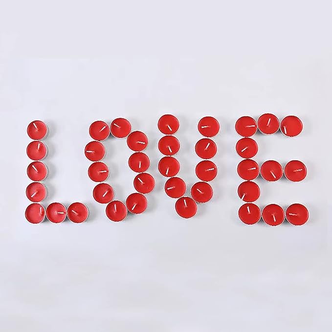 10 Pack Tea Candles Wedding Party and Home Decoration Votive Parties Tealight Small Wishing Bulk with 1.5-2 Hours Extended Burn Time Mini for Birthday Emergency Family (Red)
