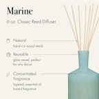 LAFCO New York Classic Reed Diffuser, Marine - 6 oz - Up to 3 Months Fragrance Life - Reusable Glass Vessel - Natural Wood Reeds - Made in The USA