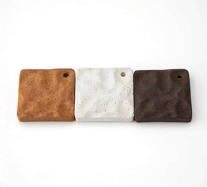 Asayu Japan Kazenami Mini Incense Holder Set – Eco-Friendly Ceramic, Set of 3 (Brown, White, Black)