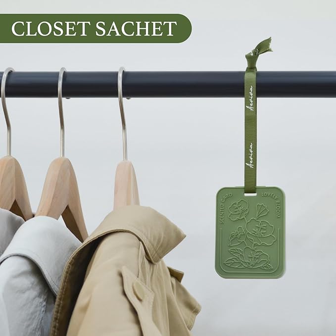 Car Air Freshener, 2 Pack White Tea Scented Sachets for Closet and Drawer, Long-Lasting Home Fragrance Sachets, Car Mirror Hanging Air Freshener & Accessories