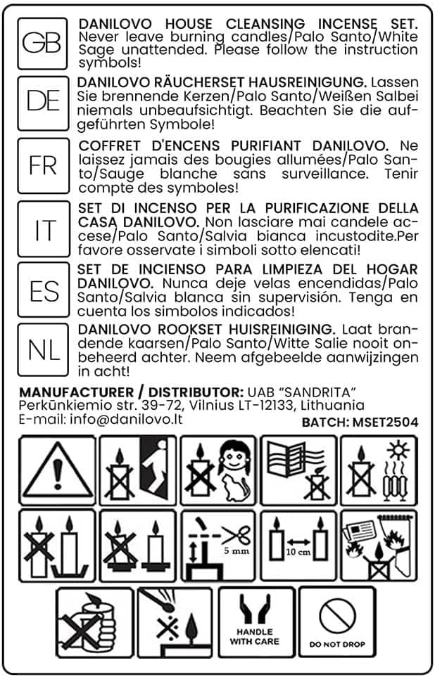 Danilovo Smudging Kit – 5 Palo Santo Sticks, 1 White Sage Smudge Stick and 50 pcs Chakra Colors Beeswax Taper Candles Set for Meditation, Cleansing, and Spiritual Practices