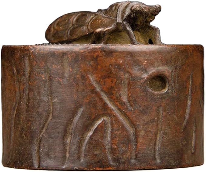 Incense Burner Chinese Incense Holder Brass Incense Burner Zen Copper Incense Burner Antique Style Home Office Fengshui Decor 2.6 * 2.6 * 2.2IN 0.7LB