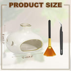 uxcell Incense Burner, Ceramic Incense Holder Santo Holder Ash Catcher with Cleaning Brush Tweezer Decorative Bowl for Meditation Stick Aromatherapy Yoga, Colorful