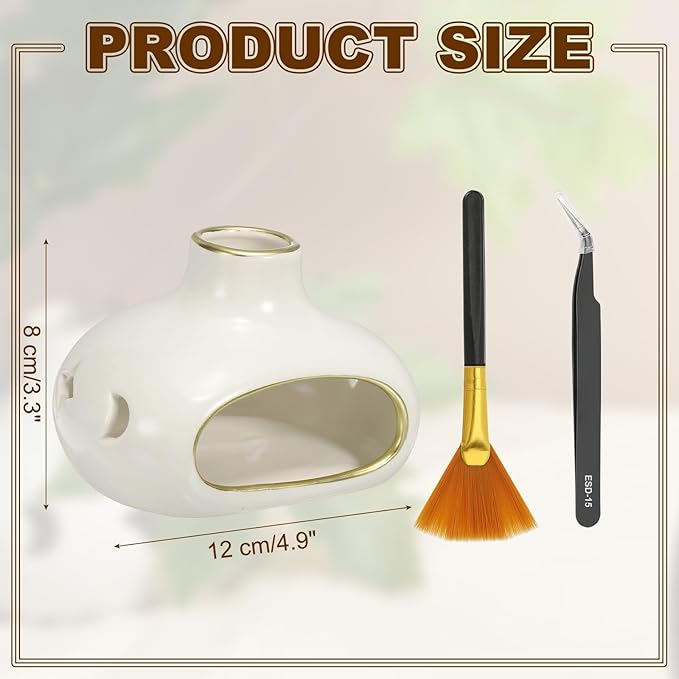 uxcell Incense Burner, Ceramic Incense Holder Santo Holder Ash Catcher with Cleaning Brush Tweezer Decorative Bowl for Meditation Stick Aromatherapy Yoga, Colorful