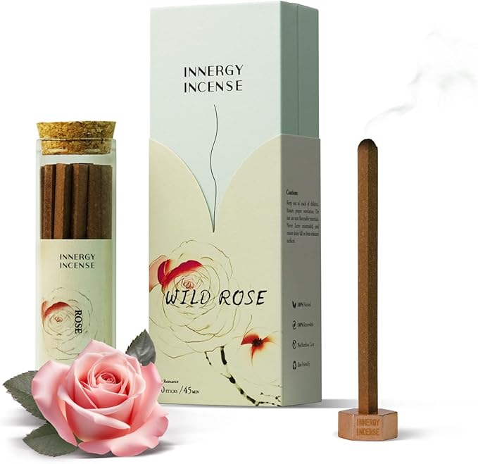 Love & Self-Care - Innergy Rose Incense Sticks, Luxury Floral Blend Self-Care Gift Incense
