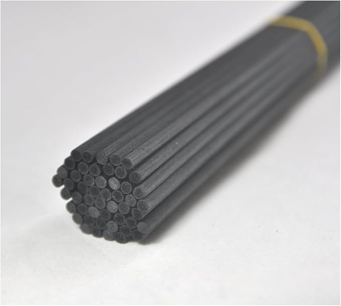 50 Pieces Fiber Reed Diffuser Replacement Refill Sticks for Aroma Fragrance (Black, 10" x4mm)
