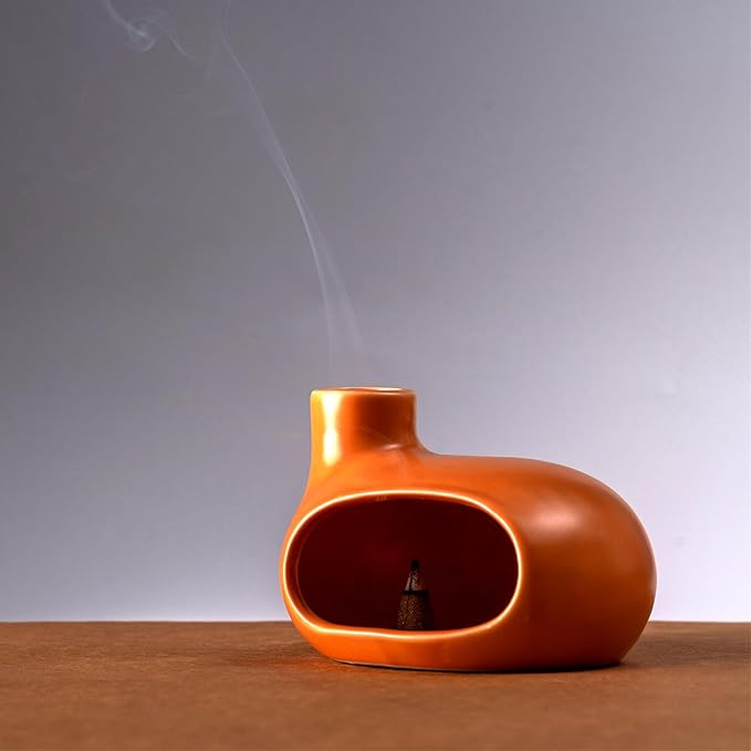 Ceramic Palo Santo Holder - Handcrafted Ash Catcher for Palo Santo Sticks and Sage - Unique Design for Meditation and Home Décor - Incense Burner