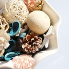 Qingbei Rina Blue Potpourri Bags,Ocean Breeze Scented Potpourri Bowl Filler Dried Flower,Home Fragrance Sachet of Petal,Coastal Seashell Decor,12oz