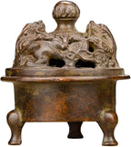 Incense Burner Chinese Incense Holder Brass Incense Burner Zen Copper Incense Burner Antique Style Home Office Fengshui Decor 3 * 3 * 3.4IN 0.8LB