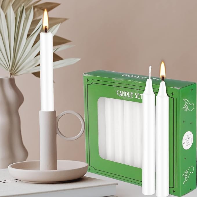 White Candles Set of 40, 4" White Spell & Chime Candles, Unscented Mini Taper Candle for Witchcraft, Wiccan Altar, Magic Tools, Rituals, Prayer, Meditation and Christmas Party Decoration