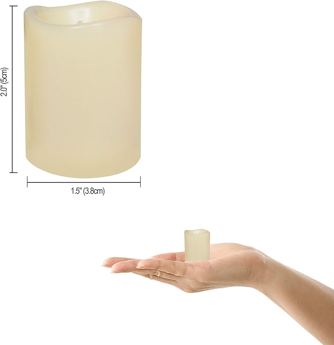 12 Flameless Votive Tealight Candles with 6-hour Daily Cycle Time Flickering Battery Operated Electric Electronic LED Tea Lights, Christmas Décor Xmas Lighting Wedding Party Decorations Batteries Incl