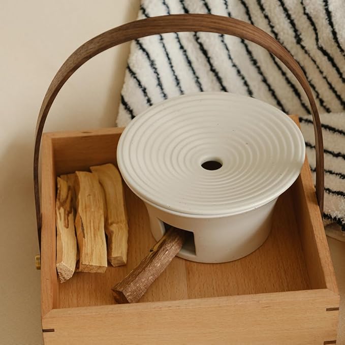 Round Palo Santo Holder, Stick Burning Incense Burner, Home Decor for Meditation or Relaxation, Spiritual Gift