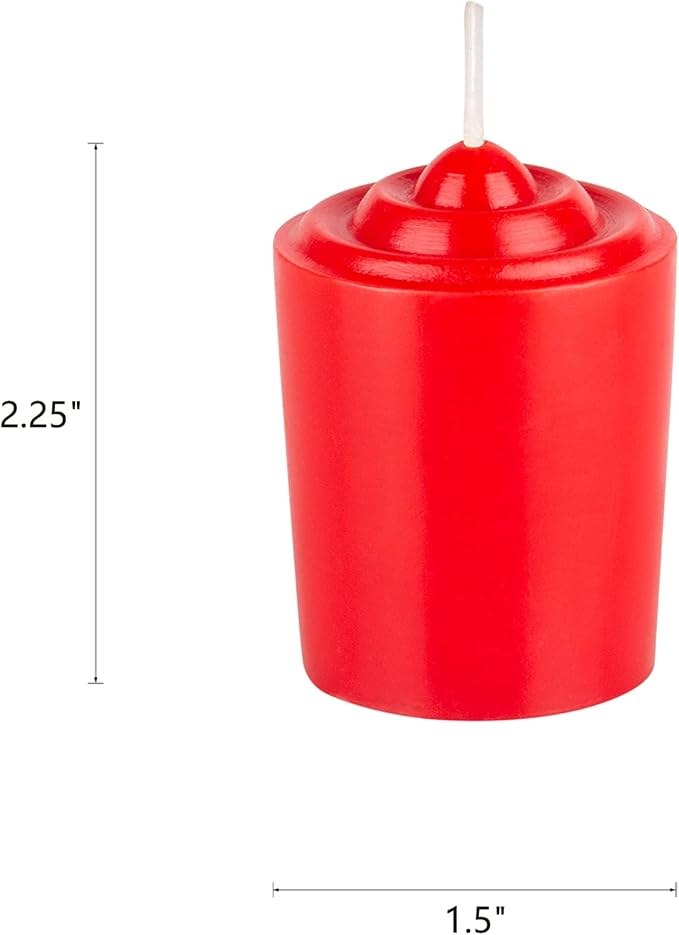 Mega Candles 12 pcs Unscented Red Votive Candles, Hand Poured Wax Candle 15 Hours 1.5 Inch x 2.25 Inch, Home Décor, Wedding Receptions, Centerpieces, Occasions, Events, Meditations, Holders