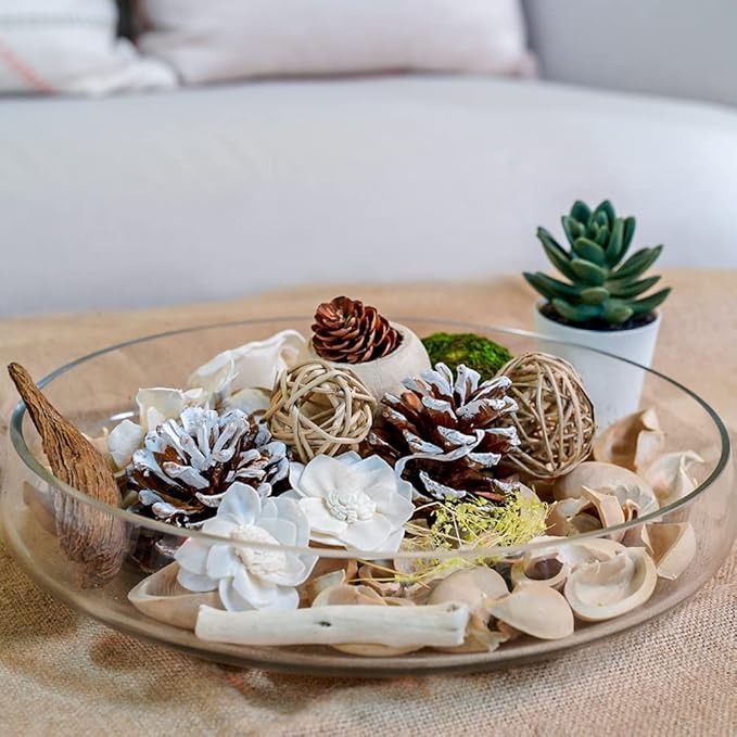 Qingbei Rina Potpourri Dried Flowers,Peach Scented Decorative Potpourri Bowl Filler,Vase Filler,Home Fragrance Smell,Bathroom Decor,14 oz(White)