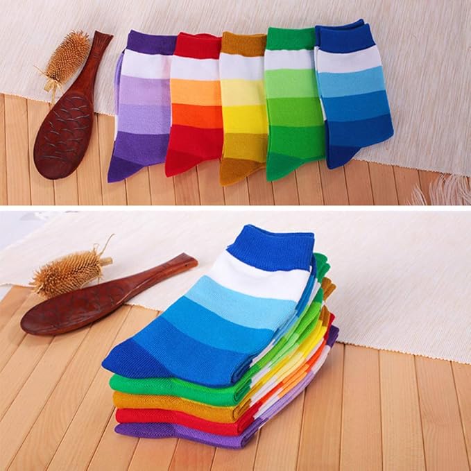 DRASEX Men's Dress Socks Funky Colorful Pattern Cotton Novelty Casual Crew Socks