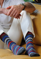 Pierre Henry Over the Calf Socks for Men (3 pairs) | Cotton Over the Calf Dress Socks | Long Socks Designed to Stay up 12+ hr