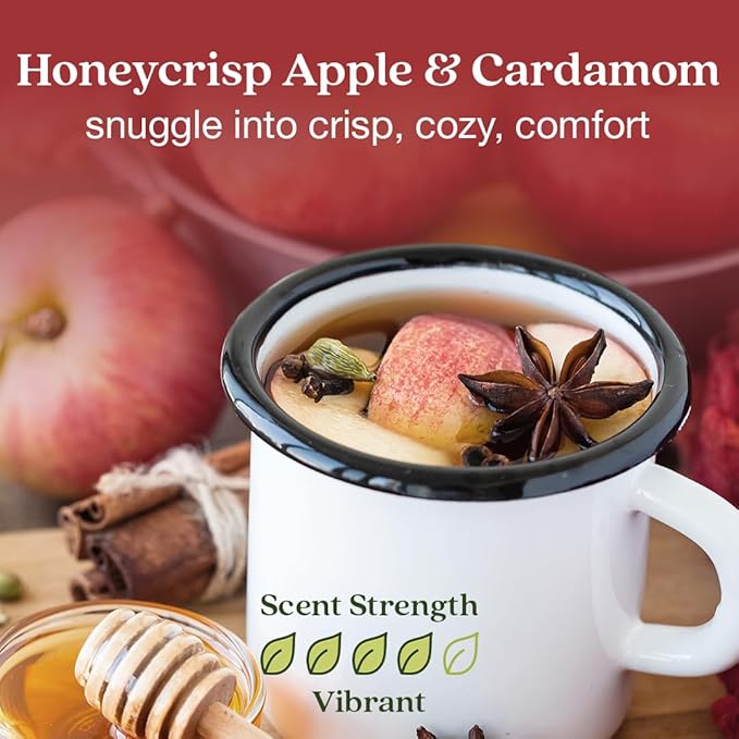 Enviroscent Air Freshener for Home (Honeycrisp Apple & Cardamom) Essential Oil Diffuser | Air Freshener + Room Freshener | Home Fragrance Last Over 30 Days | 1 Mango Wood Stand & 1 Scent Stix Refill