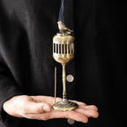 Antique Golden Magpie Lantern Incense Burner, Multi-Use Decorative Incense Holder, Elegant Zinc Alloy Craftwork, Ideal for Meditation, Relaxation, and Home Decor (Golden Magpie)