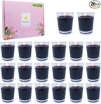 20 Packs Black Votive Candles with Clear Glass Holder, 1.8 Oz Unscented Soy Wax Candle for Home Decoration, Candle Gifts for Christmas Thanksgiving Halloween, 20 Pack of 1.8oz