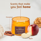 Folkulture Fall Scented Candle | Large 8.81 Oz - Apple Cinnamon | Two Wick Soy Candles | Autumn Non Toxic Candles for Relaxing | Long Lasting for Aromatherapy | Thanksgiving & Holiday Gifts for Women