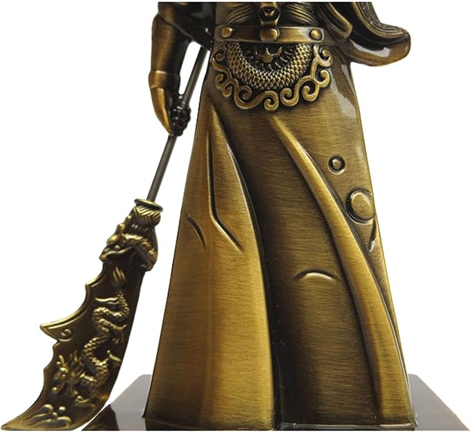 Guan Yu,Chinese Fengshui Guan Gong Statue,Antique Bronze Finish Statue for Decoration car Home Office Tabletop,Historical Collection Good Lucky Gifts 4.6 Inch