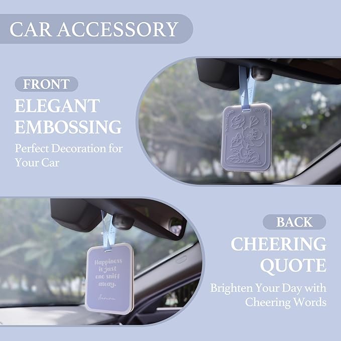 Car Air Freshener, 2 Pack Ocean Air Scented Sachets for Closet and Drawer, Long-Lasting Home Fragrance Sachets, Car Mirror Hanging Air Freshener & Accessories