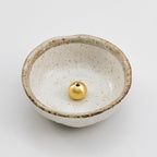 Asayu Japanese Small Mini Incense Holder for Sticks 3.3 inch (83mm), Made in Japan Ceramic Ash Catcher and Brass Incense Burner Set for Yoga, Meditation (Small Pearl Incense Holder)