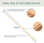 HOSSIAN 50pcs Reed Diffuser Sticks - Wood Rattan-Reed Sticks -Essential Oil Aroma Diffuser Sticks- Spa-Aromatherapy (Primary Color7/18cm)