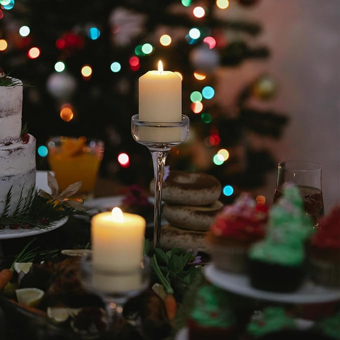 20Pack Pillar Candles 2 x 4 inch-Ivory Unscented Pillar Candles- Dripless,Smokeless,Long Lasting Burning time, Perfect for Home Decor,Wedding, Parties, Spas