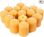 Pure Beeswax Votive Candles, 16-Pack Bees Wax Candles Bulk - 9 Hours Long Burning, Unscented and Non-Toxic for Prayers, Home Decoration, Spa, Christmas