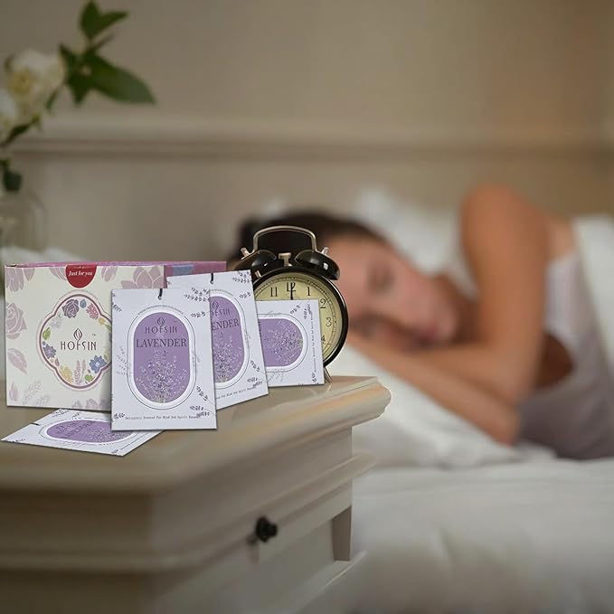 HOFSIN 12Pack Lavender Sachets with Hanging Strings,Long Lasting,Scented Paper Bags,Air Freshener Deodorizer for Closet and Drawer,Home Fragrance for Wardrobe,Car(Lavender)
