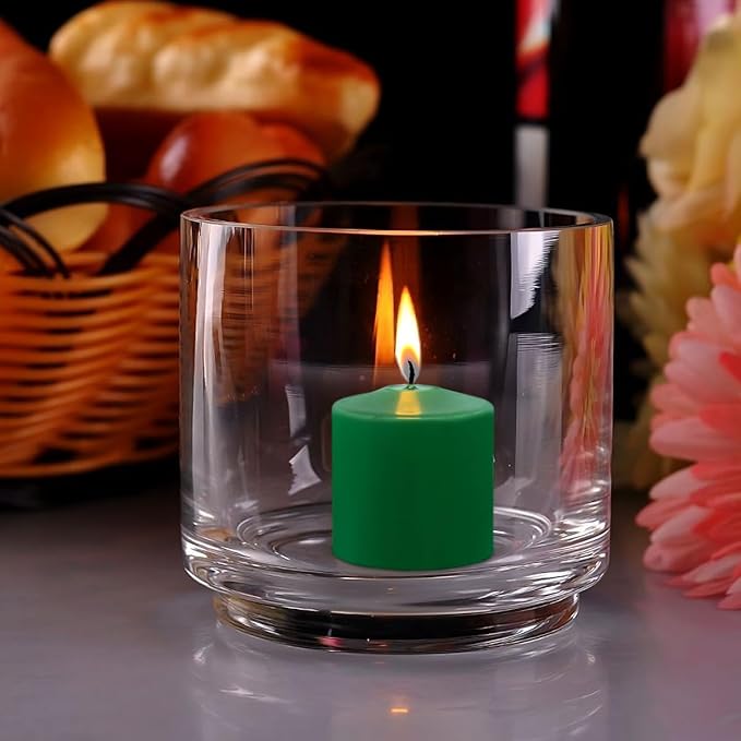 9 Packs Green Votive Candles, Unscented Small Votives for Wedding, St. Patrick's Day Holiday Party, Home Decoration (8 Hour), 1.5" D x 1.25" H