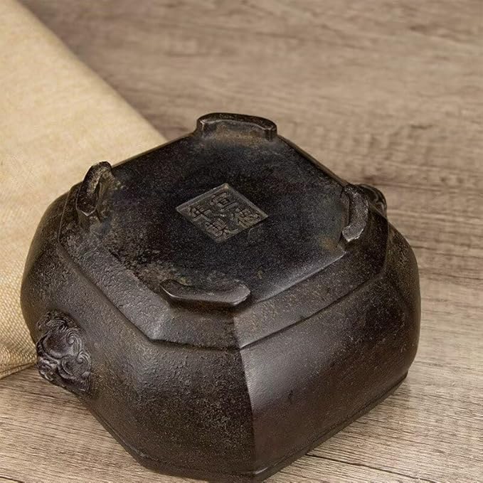 Incense Burner Chinese Incense Holder Brass Incense Burner Zen Copper Incense Burner Antique Style Home Office Fengshui Decor 7.7 * 6.5 * 3.5IN 5.5LB