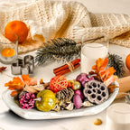 Qingbei Rina Fall Potpourri with Pumpkin, Cinnamon Scented Potpourri Bowl Filler,Thanksgiving Decorative Dried Flowers,Home Fragrance Sachet, Vase Fillers,Bathroom Decor(14oz)