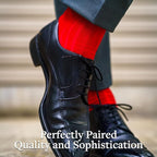 Merino Wool Dress Socks for Men – Over-the-Calf, Ribbed Wool Dress Socks for Size 8-12 – Breathable, Reinforced Heel and Toe