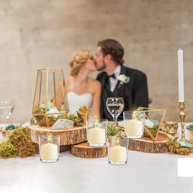 Ivory Votive Candles, 9 Packs Unscented Small Votives for Wedding, Holiday Party, Home Decoration (8 Hour), 1.5" D x 1.25" H