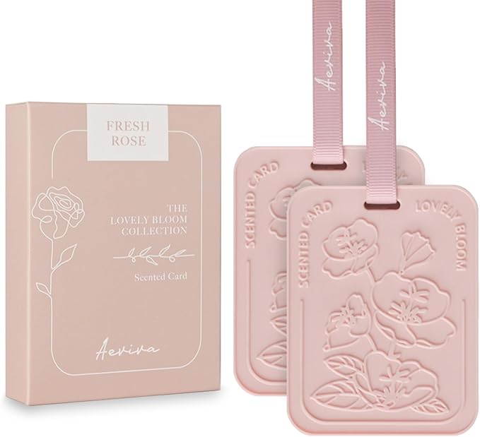 Car Air Freshener, 2 Pack Fresh Rose Scented Sachets for Closet and Drawer, Long-Lasting Home Fragrance Sachets, Car Mirror Hanging Air Freshener & Accessories