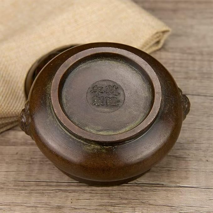 Copper Incense Burner Chinese Brass Incense Burner Kit Traditional Zen Incense Burner Antique Style Office Yoga Home Decor 4.3 * 3.9 * 3.4IN 1.3LB