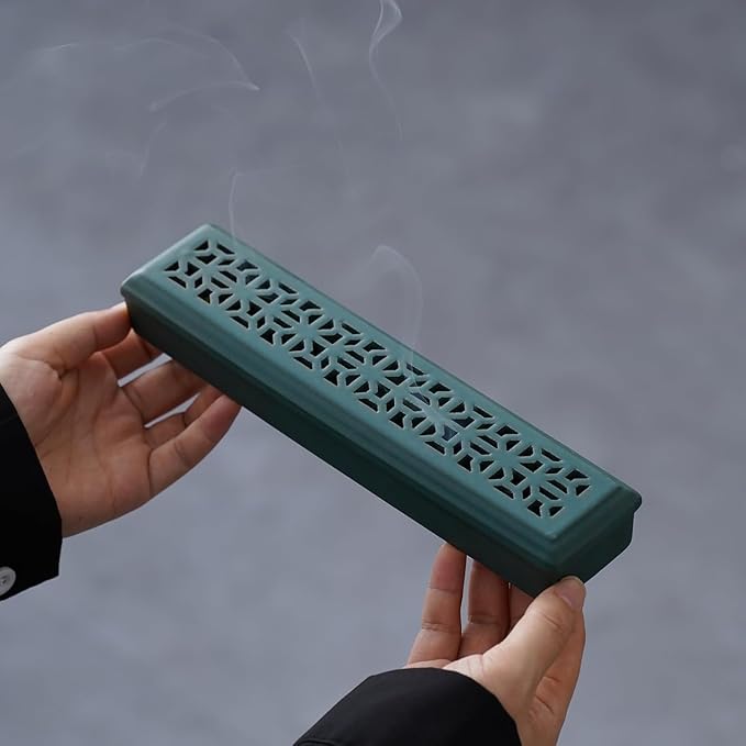 Incense Holder for Sticks，Ceramic Insence-Stick Holder Ash Catcher，Incense Holder Timkburner for Meditation Yoga Spa Room Decor