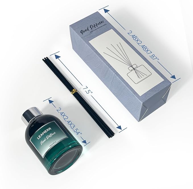 Reed Diffuser Sets, 4oz (120mL)- Lavender Reed Diffuser Oils, with 5 Reed Sticks, Home Fragrance Reed Diffuser for Bathroom Shelf Decoration.