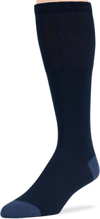 7BigStars Men Diabetic Loose Dress Business Cotton Mid Calf Socks - 5 Pack Large - Geometric, Argyle, Stripe - Sock Size 10-13 Shoe Size 9-12 L Dark Navy, Denim Blue