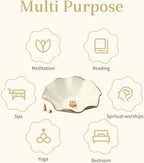 4 in 1 Incense Holder Incense Burner with 3 Incense Sockets, 6 Inch Incense Holder for Sticks, Lotus Cone Incense Bowl, Incense Stick Holder for Meditation Yoga Home, White